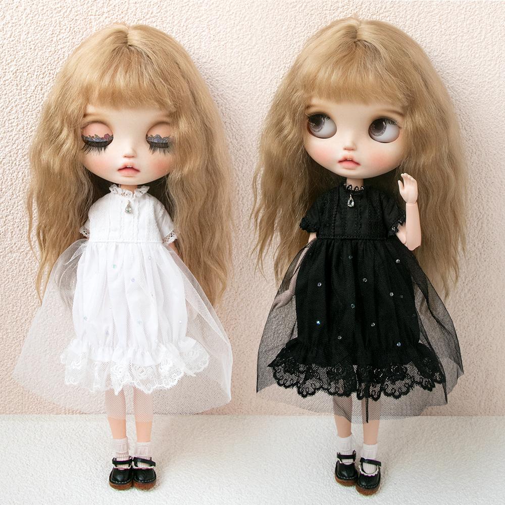 Roupas Blythe Saia Plissada Xadrez Top Tomara-que-caia Vestido de Tule Conjunto Saia com Babados para bonecas Licca Azones Ob22 Ker YMY acessórios