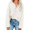 Button Up Pullover, Solid Color Pullover, V-neck Knit Sweater, Women's Streetwear, Trendy Sweater, Women's Plus Size, Worn Inside Out
