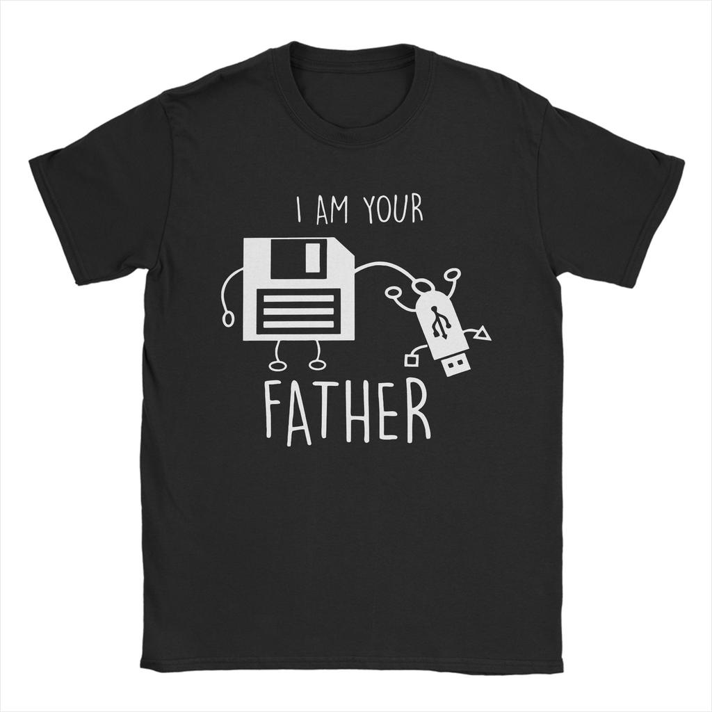 Funny Floppy Disk I Am Your Father Noooooo Usb Tshirts For Unisex Unisex Novelty 100 Cotton Tees Crew Neck Short Sleeve T Shirt