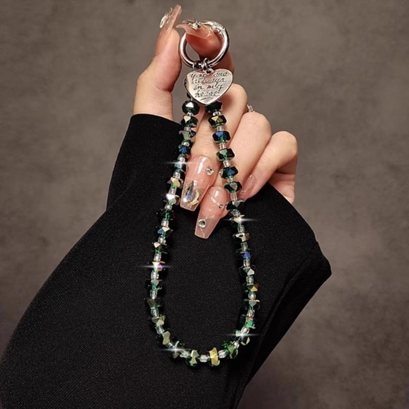 Eye Catching Mobile Phone Chain Acrylic Beaded Cellphone Lanyard For Women Girls Telephone Strap Jewelry Drop-resistant