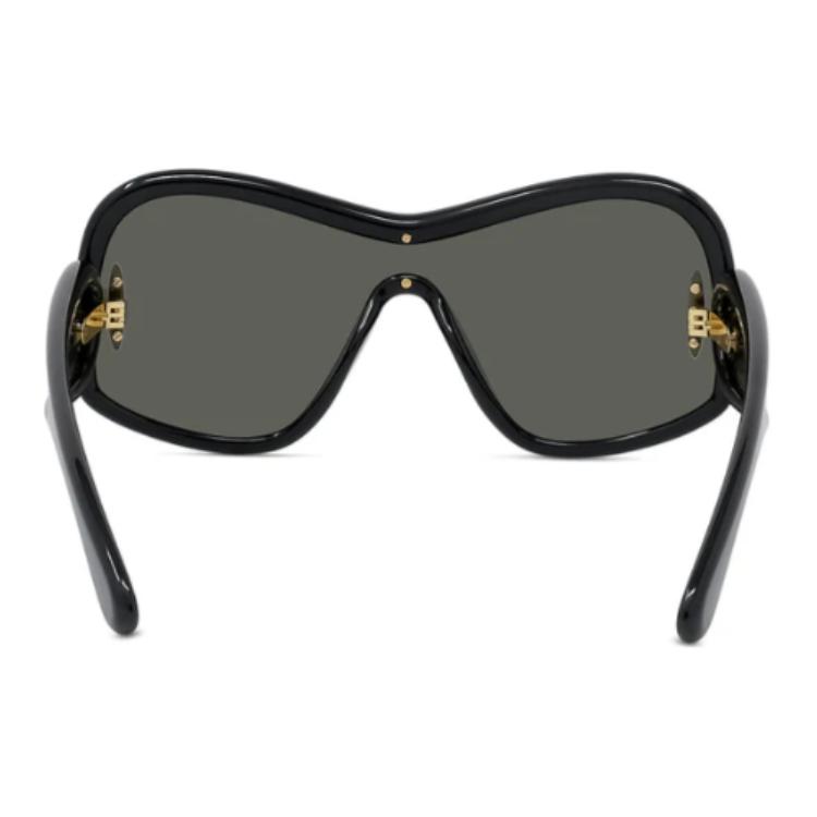 Loewe Irregular Shape Sunglasses With Mirror Leg Decoration Unisex Sunglasses Black LW40108I01C