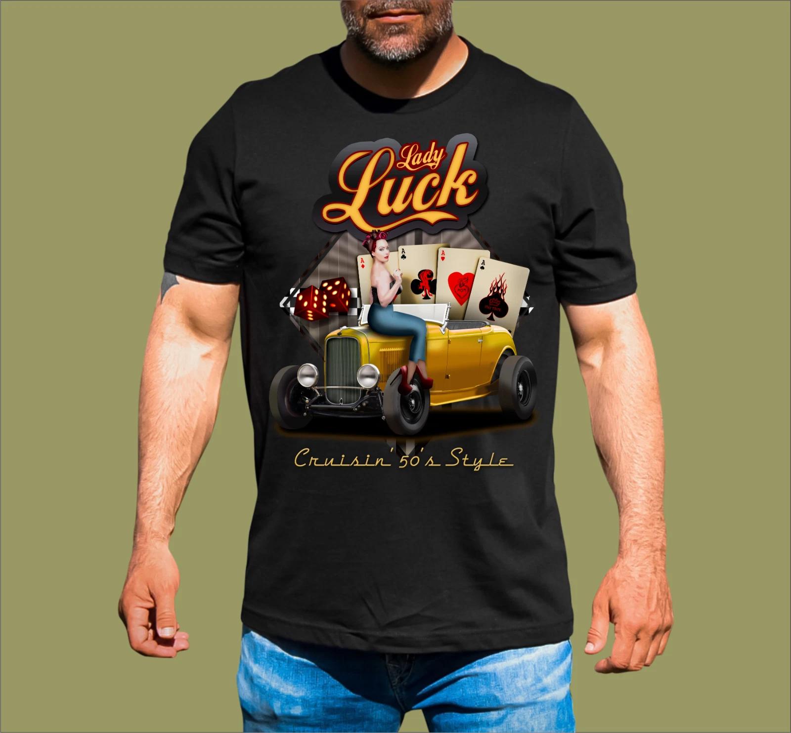 LADY LUCK HOT ROD T-SHIRT XL