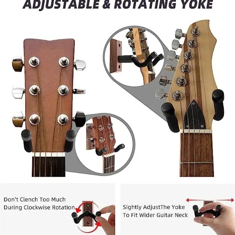 Wall Mount Guitar Hanger Hook Wooden Guitar Ukulele Holder Stand with Screws for Acoustic Guitar Ukulele Bass Guitar Parts