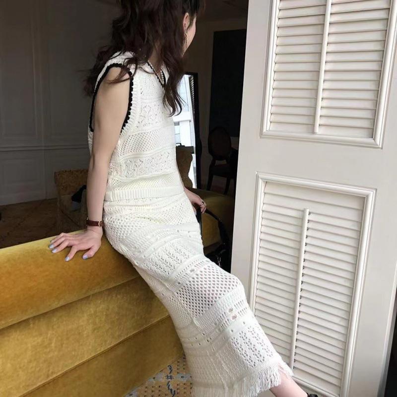 

French-Inspired Summer Knit Skirt Set for Women XL