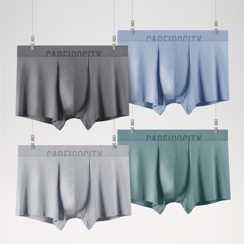 New Breathable 60s Modal Antibacterial Men's Boxer Briefs - Solid Color