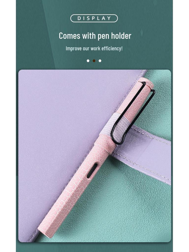 A5 Leather Macaron Notebook Binder with PU Cover and Cash Budget Organizer.