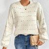 Europe, America Autumn and Winter Fashion Sweater Women's Clothing, Casual Knitted Plaid Contrasting Cardigan Jacket Top