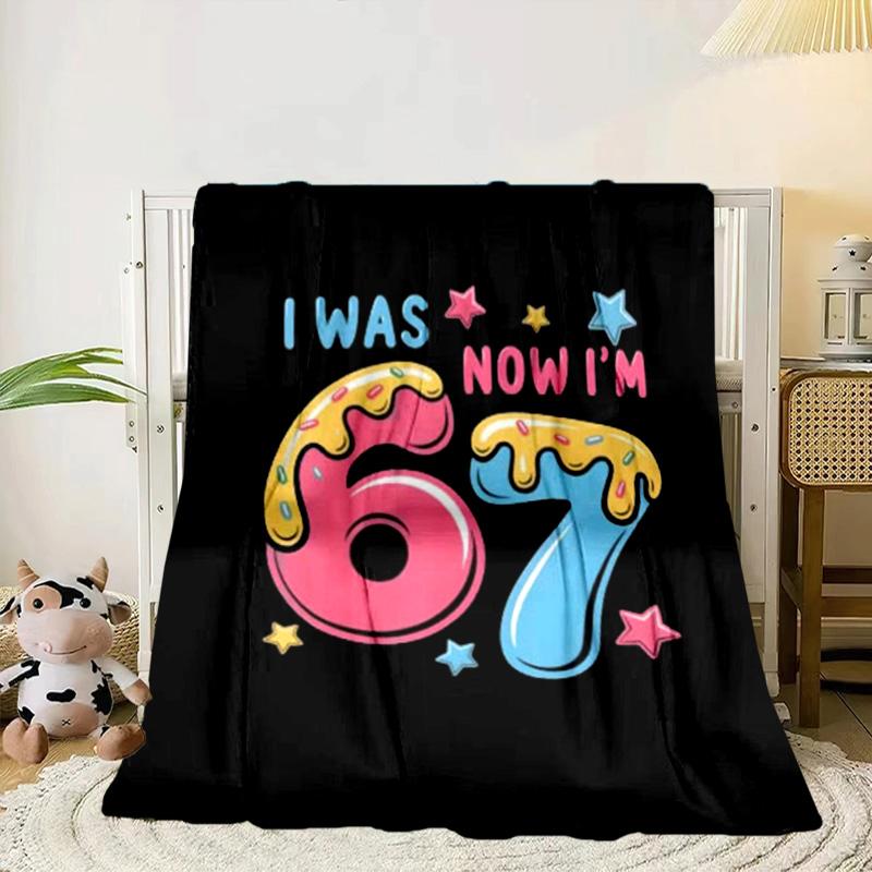 Summer Ice Cream Number 67 Portable Blanket/Soft Blanket Bedding Blanket Suitable for Travel Camping Living Rooms Offices Sofas Fan Gifts