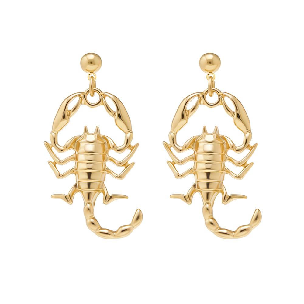 

DIGADAGU Alloy Insect Scorpion Dangle Earrings New Exaggerated Simple Earrings Women Party Zircon Accessories золотой