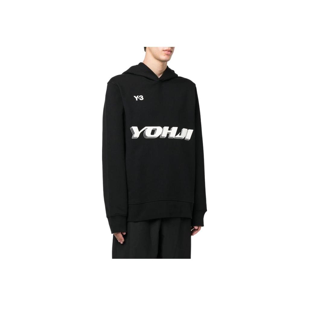 Y-3 FW22 Allover Logo Print Hoodie Men Hoodie Black HT4732