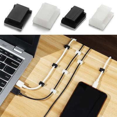10Pcs Electrical Equipment Supplies Cord Management Wire Holder Organizer Self-adhesive Wire Tie Cable Clamp Cable Clips