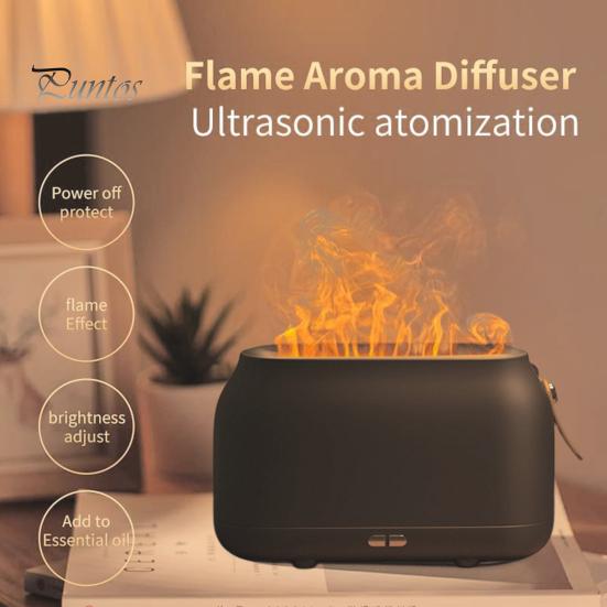 

Диффузор аромата пламени, диффузор эфирного масла для йоги, супер тихий туман, увлажнитель воздуха, товары для дома, офиса, спальни темно-серого