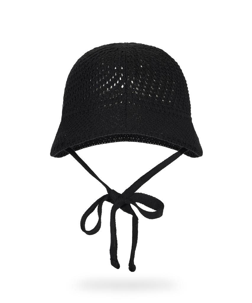 Bajal New Wave Bazal Punched Knit Bonnet Hat Black