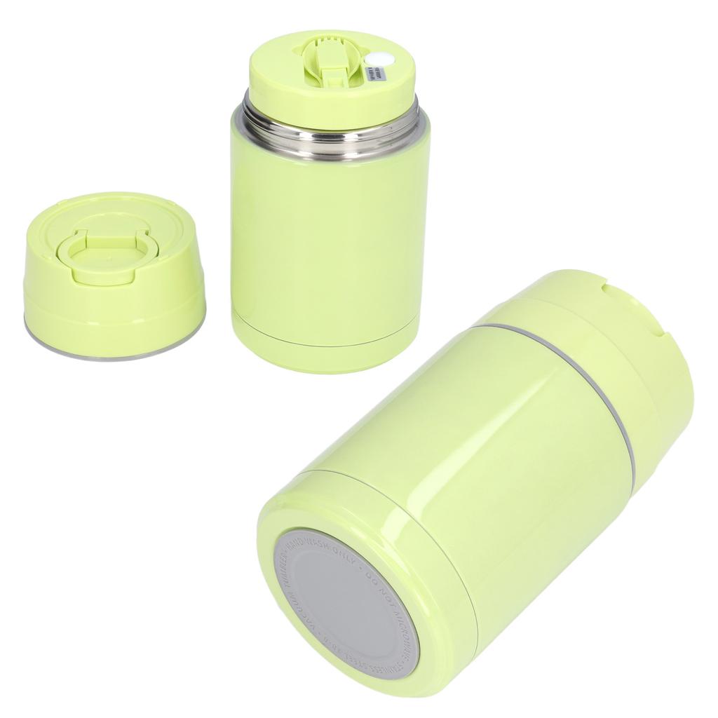 304 Stainless Steel Insulated Food Jar Leakproof Prevent Slipping Portable Stew Beaker with Spoon for Outdoor Grass