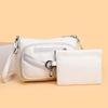 New Shoulder Messenger Bag Soft Leather Small Square Bag Multi-function Multi-compartment Medium Backpack Women's Bag Mobile Phone