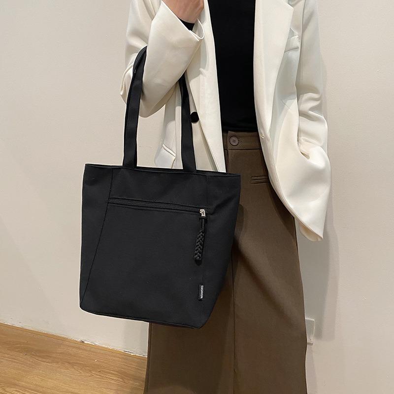 Stylish Simple Solid Color Retro Canvas Women's Bag New Versatile Portable Tote Bag Casual Shoulder Armpit Bag