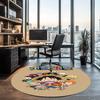 One Piece Printed Round Rug Carpet Chair Rug Area Rug Entryway Doormats,for Office Chair Living Room Bedroom Kitchen Room.