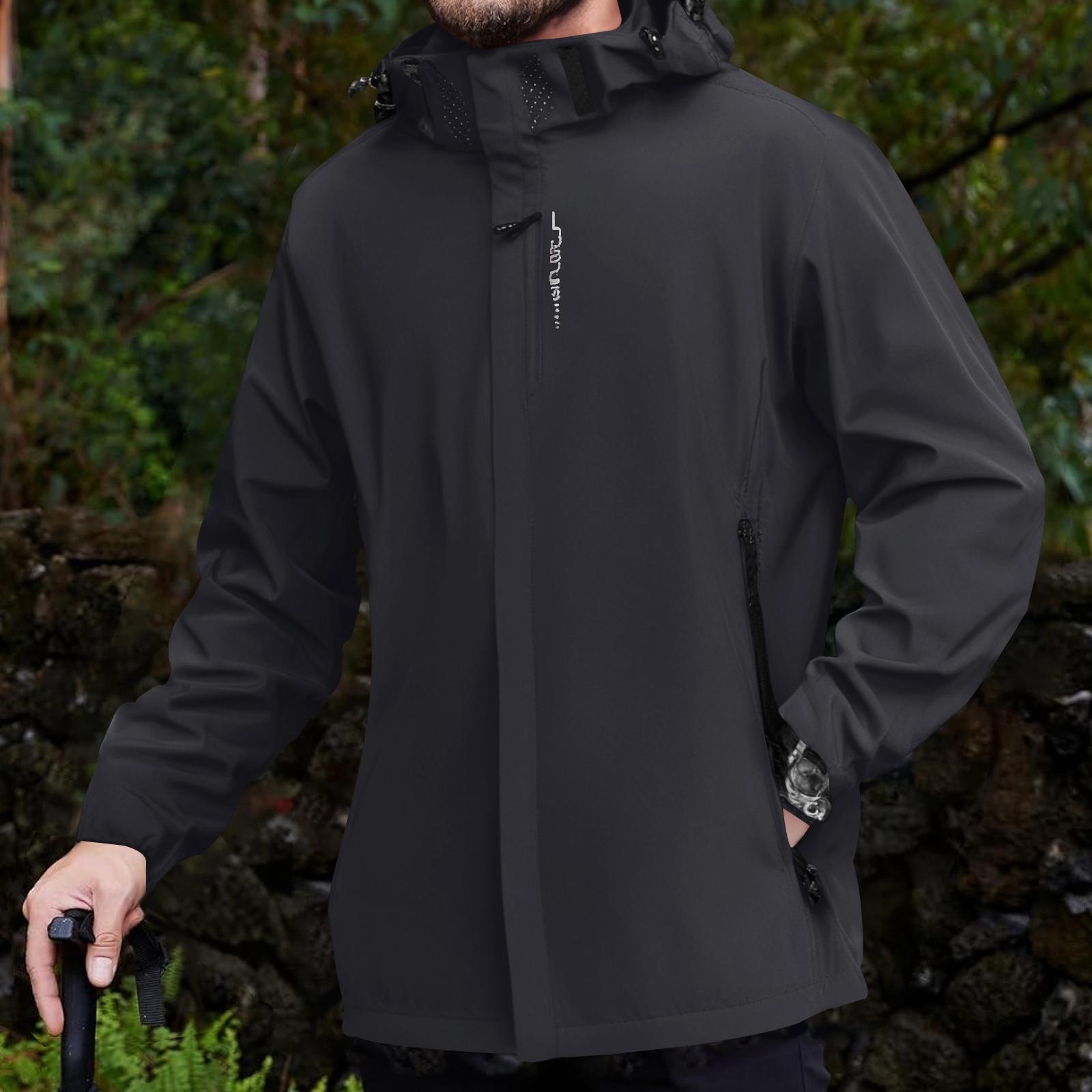 Мужская ветровка для активного отдыха с капюшоном - Ветронепроницаемая верхняя одежда XXL