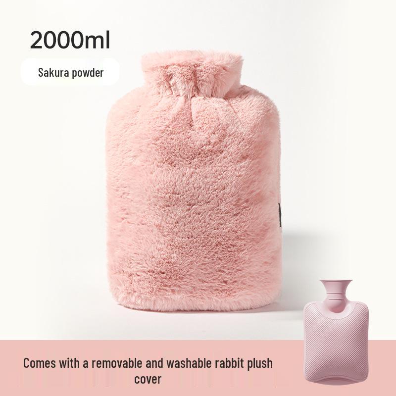 Thickened Cute Plush Hot Water Bottle - Old-Fashioned, Explosion-Proof Design for Warm Feet, Bed Heating, and Hot Compress Therapy