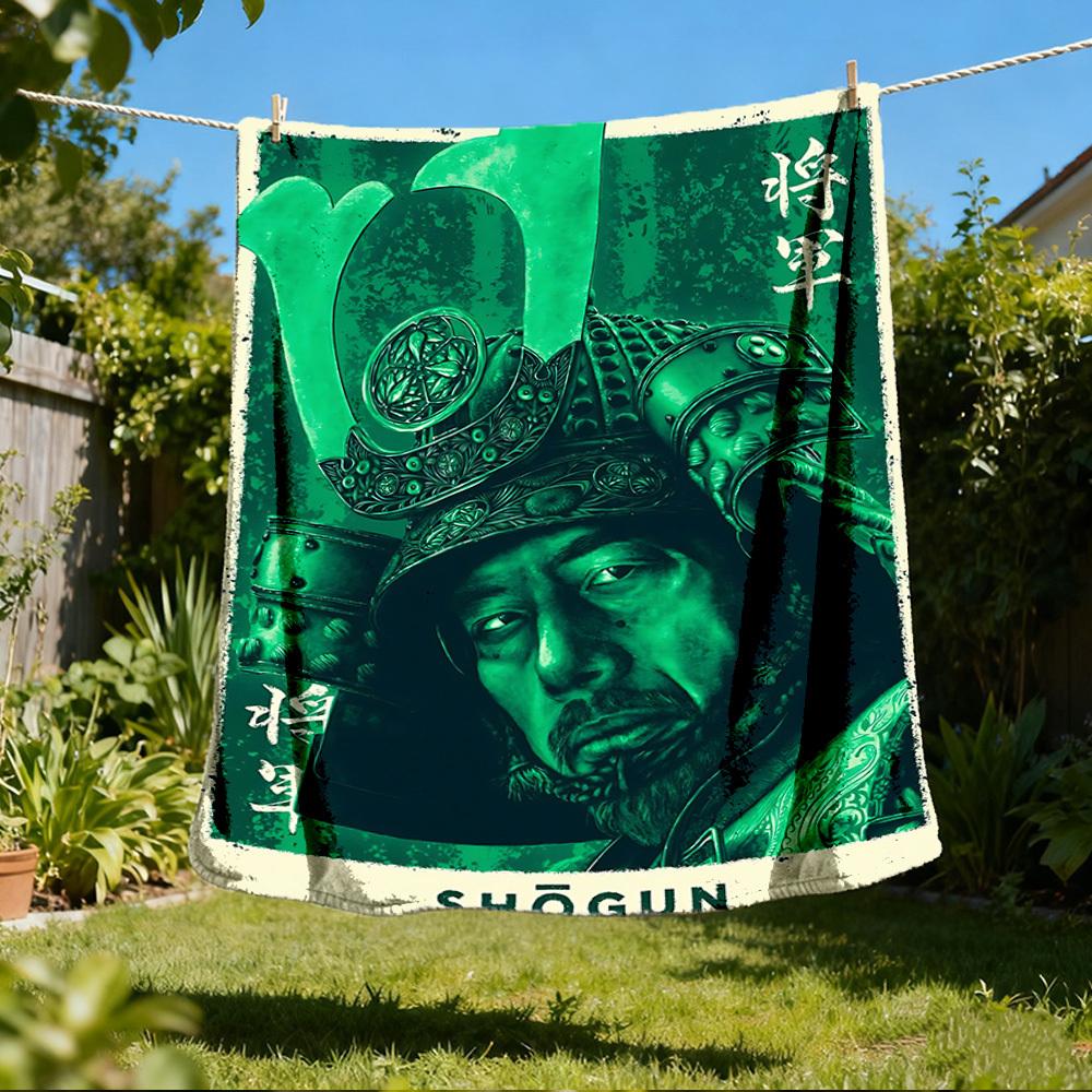 1pc Shogun Outdoor Personalized Flannel Blanket, Soft, Lightweight Personalized Flannel Blanket, Digital Printing, 80x120cm