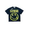 T-shirt Coton Surdimensionné Homme Avec Impression Graphique Satoshi Lavage Vintage Hip Hop Streetwear Manches Courtes