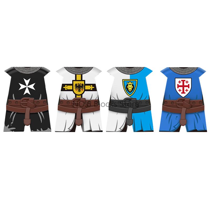 Medieval Military Castle Knight Accessories Building Block Roman Figure Soldier Crusader Viking Shield Armor Eagle Brick Toy S01