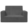 Kids  2 Seater Sofa In Anthracite Soft Plush