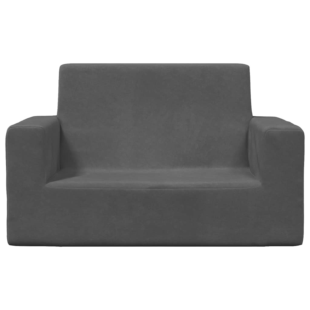 Kids  2 Seater Sofa In Anthracite Soft Plush