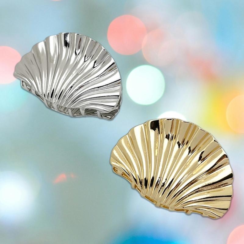 Elegant Alloy Hair Claw Clip Hairpins Decorative Hairpins Shell Shapes Hair Clip Accessories for Sophisticated Looks
