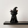 3D Printed Cat Witch Figurine Dark Style Halloween Decorations Cute Cat Statue  Home Decor