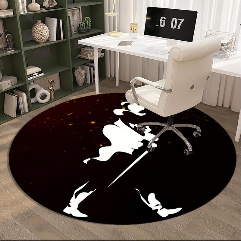 Johnnie Walker Round Rug for Livingroom,Bedroom, Palyroom, Chair Rug, Area Rug, Circle Carpet, Fan Christmas Gift