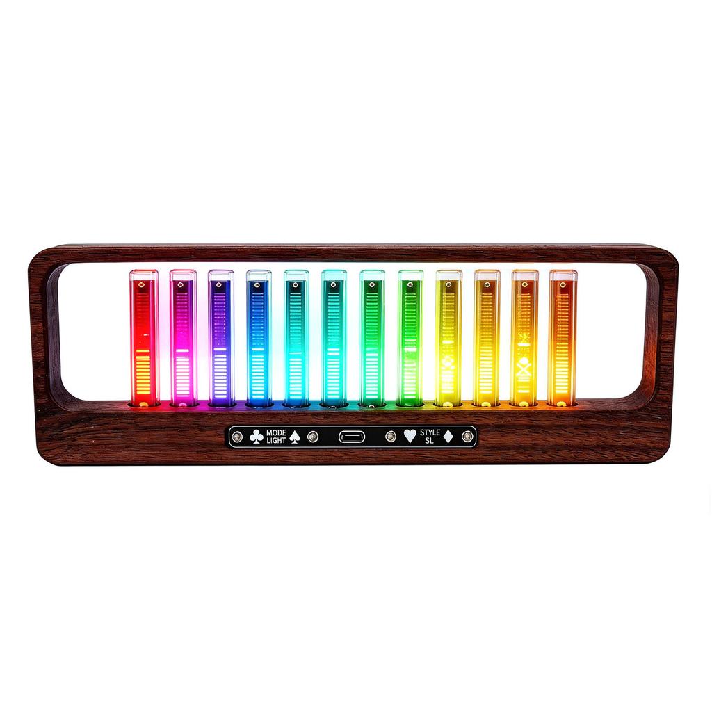 LED-Musikspektrumanzeige Hohe Empfindlichkeit Heim-Audio-Spektrumanalysator-Anzeige mit 12 LED-Lichtröhren Einstellbar