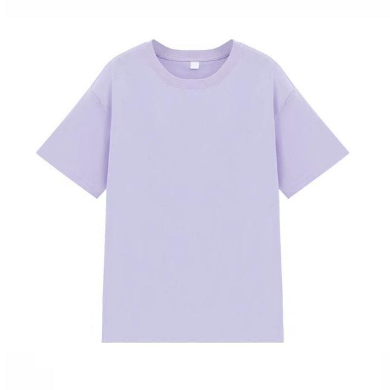 Summer Shoulder Cotton Short-sleeved T-shirt Women's Round Neck Solid Color Loose Large Size Women's New Top