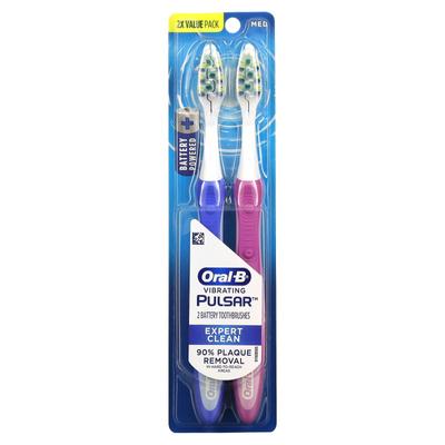 Brosse à dents à piles Pro-Health Pulsar, taille moyenne, lot de 2