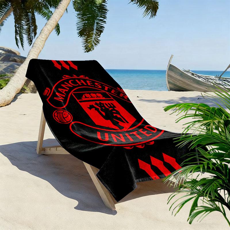 Asciugamano da Spiaggia Stampa Tifosi Fedeli MUFC, Asciugamano Grande Morbido Asciugatura Rapida per Spiaggia Campeggio Nuoto