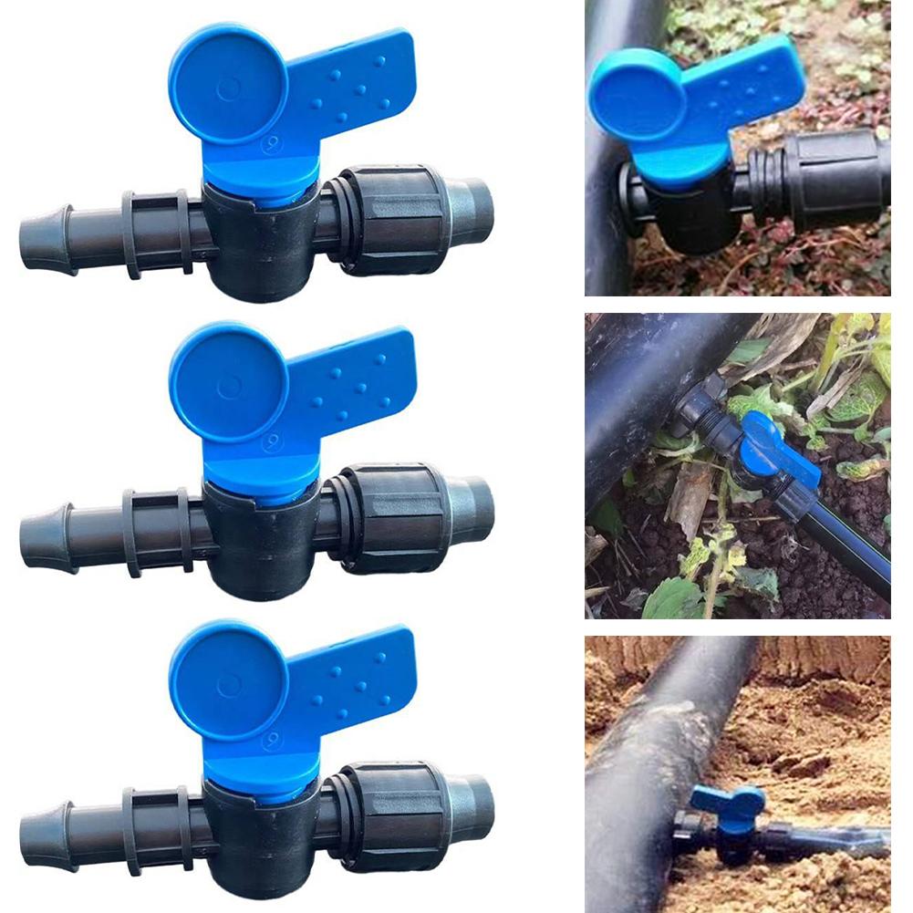3pcs 16mm Ball Valve Pipe Connectors Nut Lock Connector for Drip Hose Irrigation System Ensures Consistent Flow