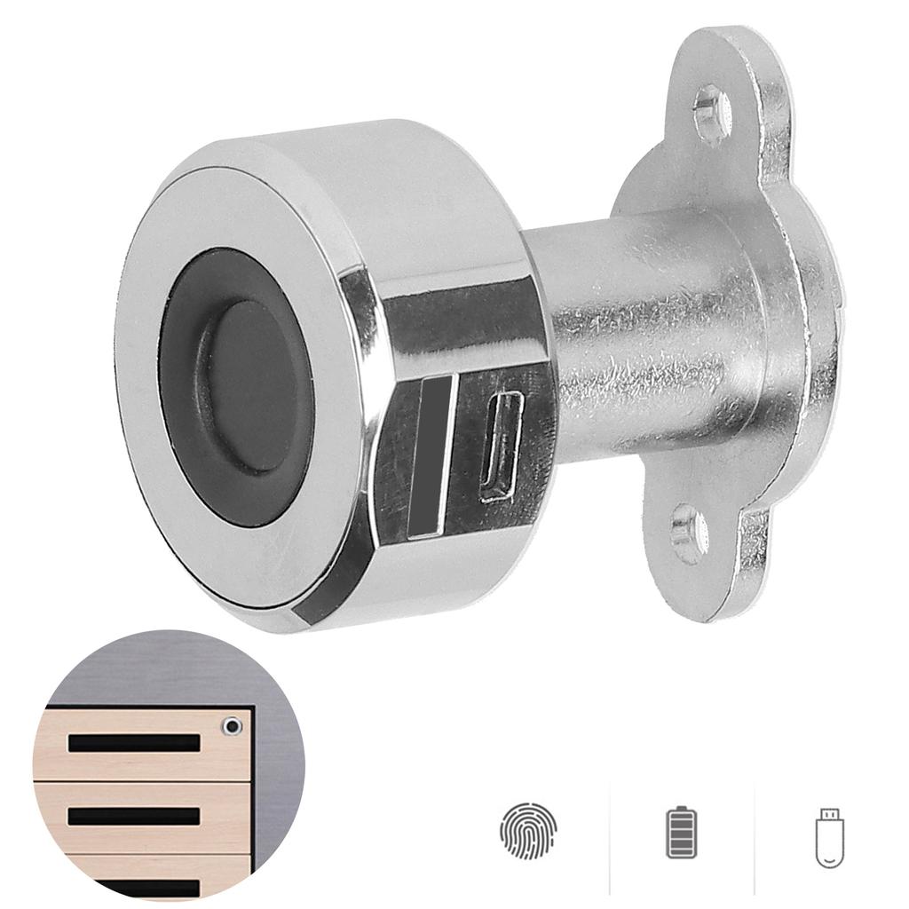 Keyless Mini Fingerprint Cabinet Lock USB Rechargeable Electric Cabinet Drawer Lock