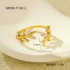European and American ins fashionable and simple zircon titanium steel ring plated with K gold water drop love open ring hand jewelry