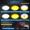 2Pcs Motorcycle LED Spotlight Long Focus Dual Lens High Brightness Off Road IP68 Waterproof Strobe Light
