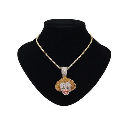 Europäisch-Amerikanische Schrullige Weihnachten V für Vendetta Clown Hip-Hop Anhänger Halskette mit Voll-Diamant-Design