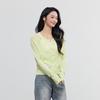 Elva' Island Women's Solid Long-Sleeve Round Neck Knit Cardigan