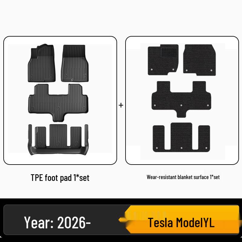 Durable Waterproof TPE Floor Mats for 2025 Tesla Model Y