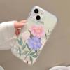 Handyhüllen für iPhone 11 13 15 Pro Max 12 14 Pro Max Hülle iPhone 16 15 Plus 13 Pro 12 Frosted Texture Painted Cartoon Flowers