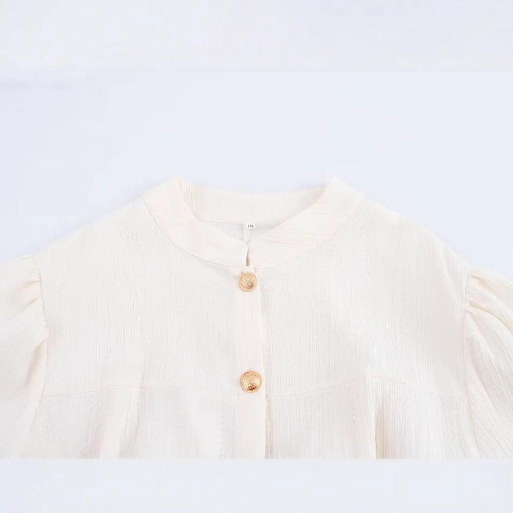 2025 Spring Women's European & American Style Plus Size Fashion Dress with Stand-Up Collar & Waist-Hugging Design