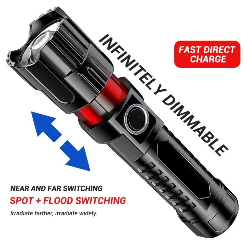 Powerful LED Flashlight Rechargeable USB 18650 Waterproof Zoom Fishing Hunting Flashlight Emergency Flashlight