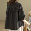Shirt for Women Summer Plaid Cotton Loose Casual Long Sleeve Soft Loose Shirt Jaket Top