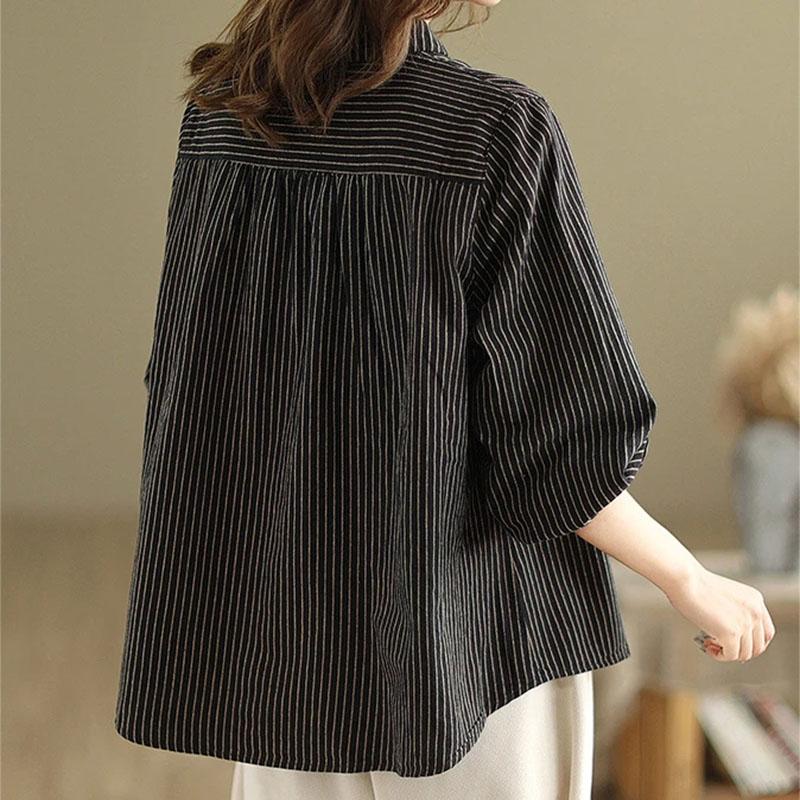 Shirt for Women Summer Plaid Cotton Loose Casual Long Sleeve Soft Loose Shirt Jaket Top