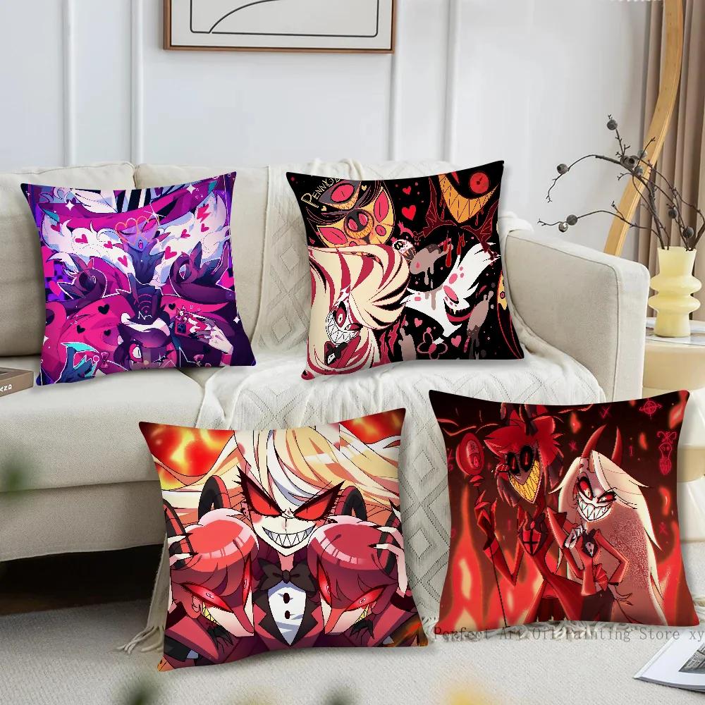 Anime H-Hazbin H-Hotels Pillow Case Square Pillow Bedroom Sofa Leisure Comfort Cushion Car Living Room Home Decoration