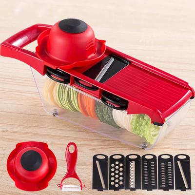 Vegetable Cutter 8 In 1 6 Dicing Blades Slicer Shredder Fruit Peeler Potato Cheese Drain Grater Chopper Kitchen Accessories Tool