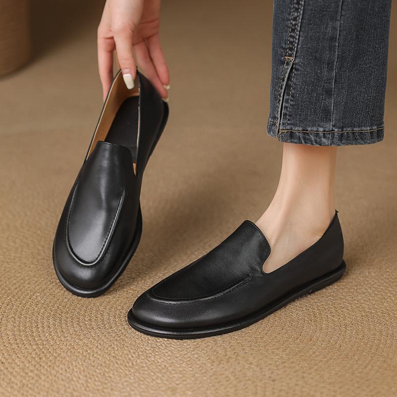 Fashion Shoes Woman Retro Suede Genuine Leather Shoes Mules Ladies Comfort Flats Female New Casual Comfort Loafers Flats Shoes Pumps